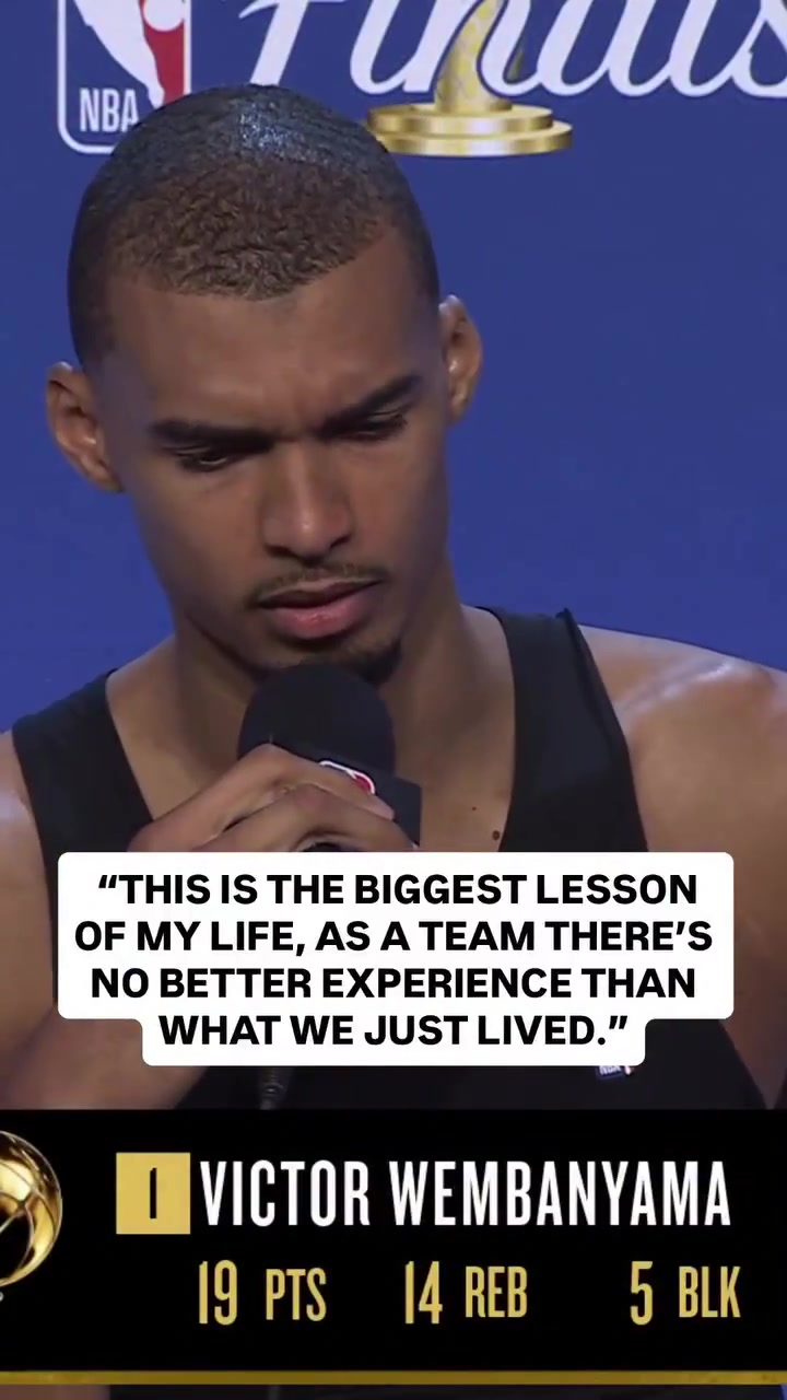 Wemby Reflects on Finals This is the biggest lesson of my life As a team theres no better experience than what we just lived