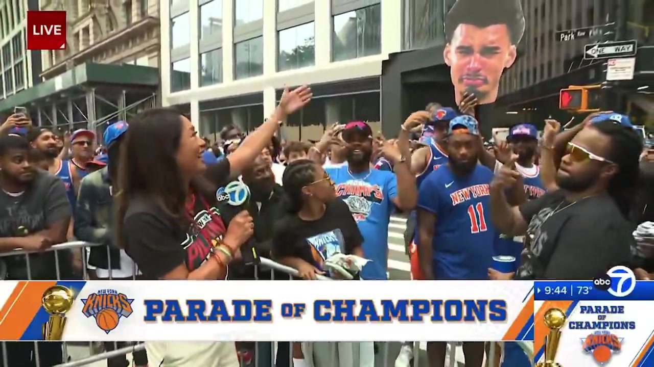 Crying Wemby has a front row seat to the Knicks championship parade
