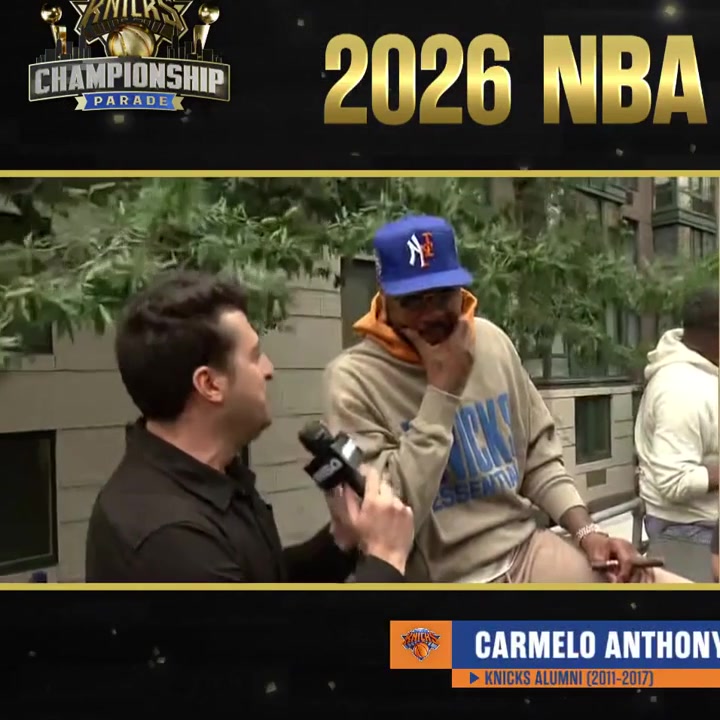 Knicks legend Carmelo Anthony at the Knicks parade I like to say we all won The whole city won Every player who ever came through here like this was the buildup for this moment