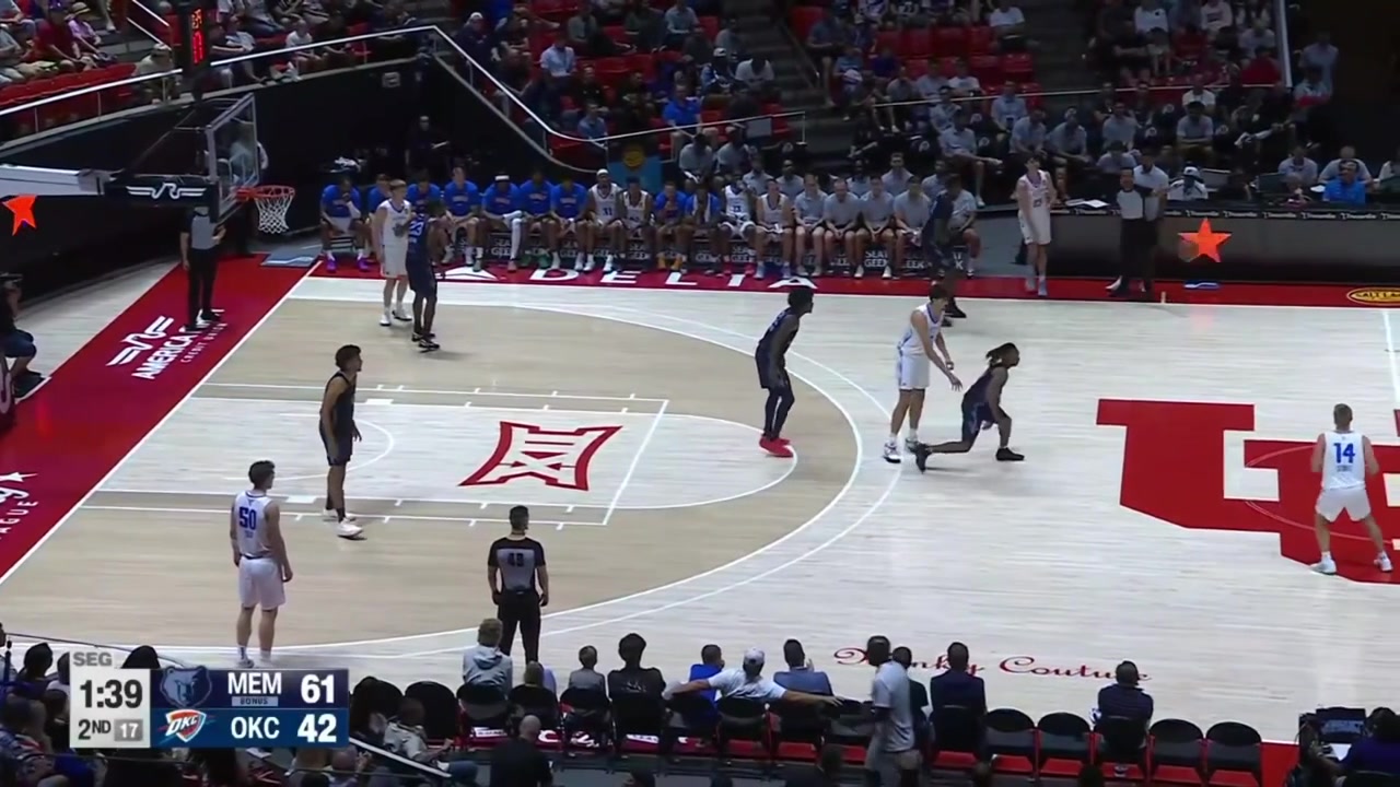 Aday Mara with the alley-oop dunk off a lob by Bennett Stirtz