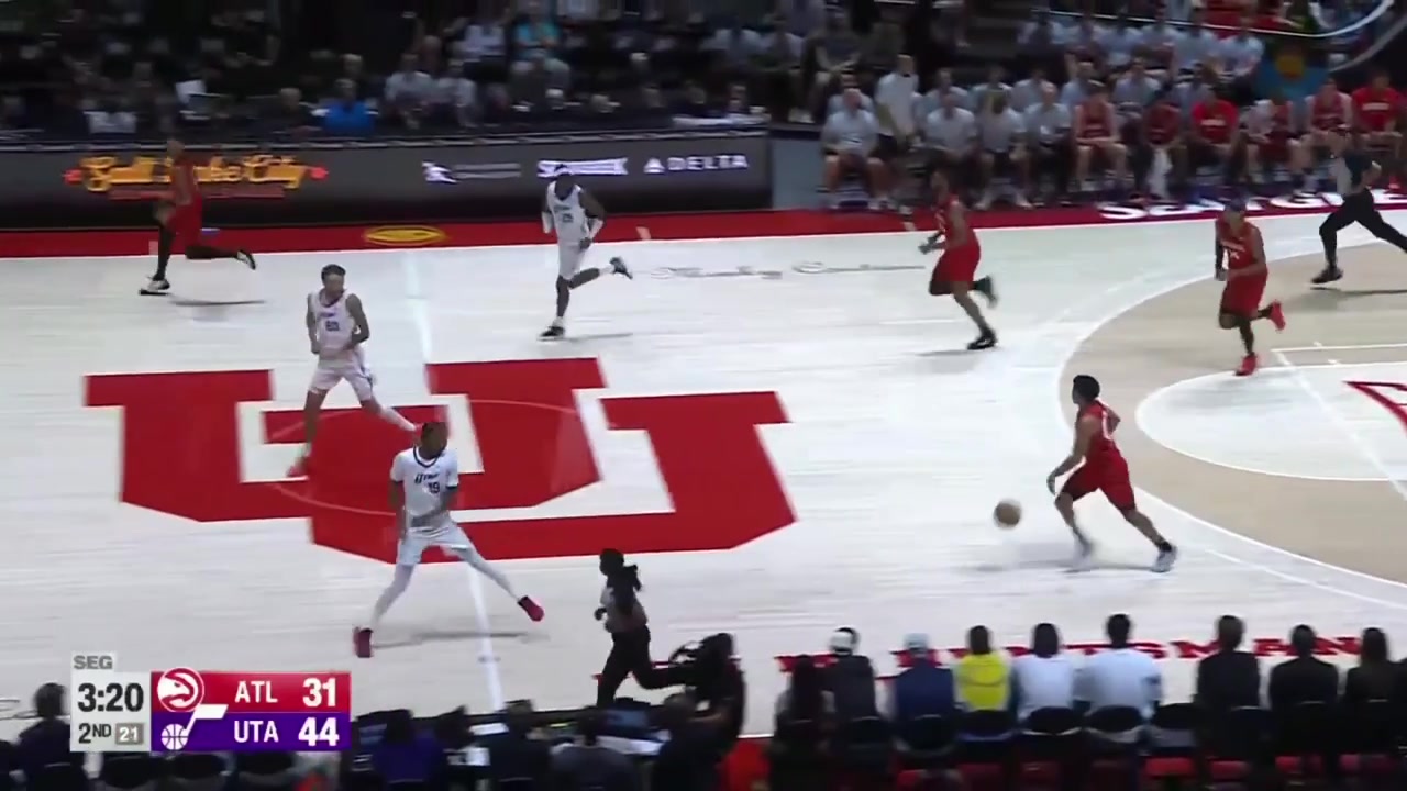 Kingston Flemings with his first three buckets in the Salt Lake City Summer League
