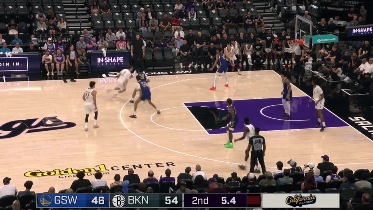 Egor Demin does his best Kobe impression as he hits a fade away jumper to put the Nets up by 10