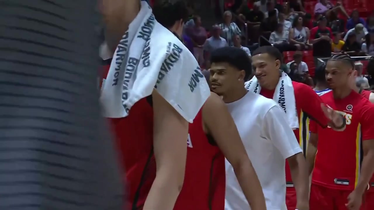 Zuby Ejiofor full postgame interview on the court after the 82-77 win over the Oklahoma City Thunder in a Summer League gameHis teammates come to interrupt and celebrate with himEjiofor takes a photo with a fan right after the interview