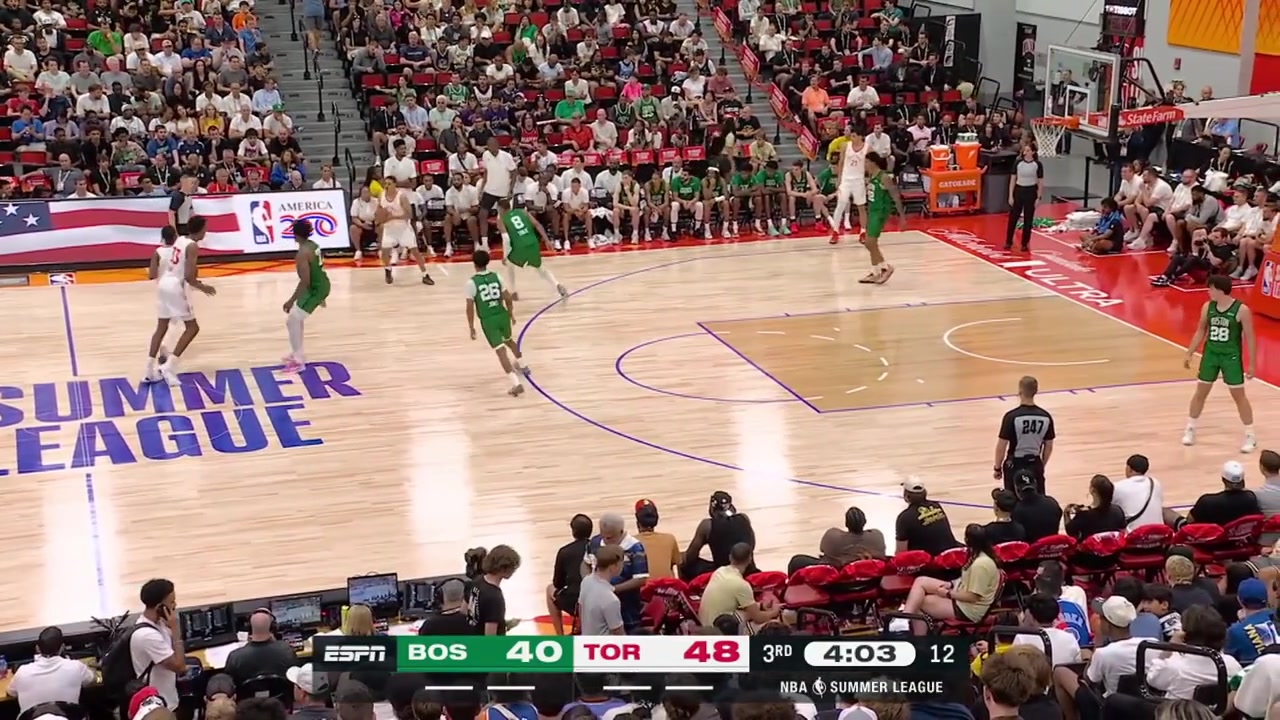 Jaden Bradley hits the And-1 floater for his first Summer League points