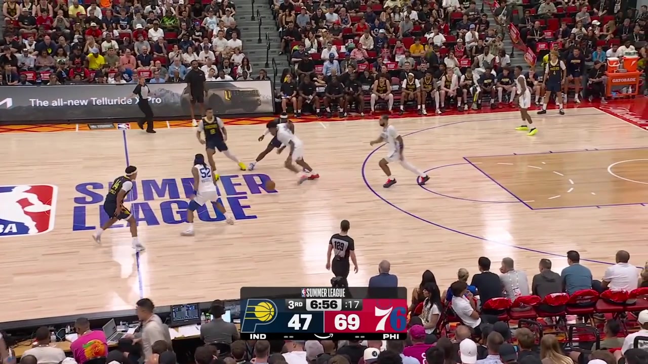 Saint Thomas with the steal and the tough bucket off the give and go on the fastbreak