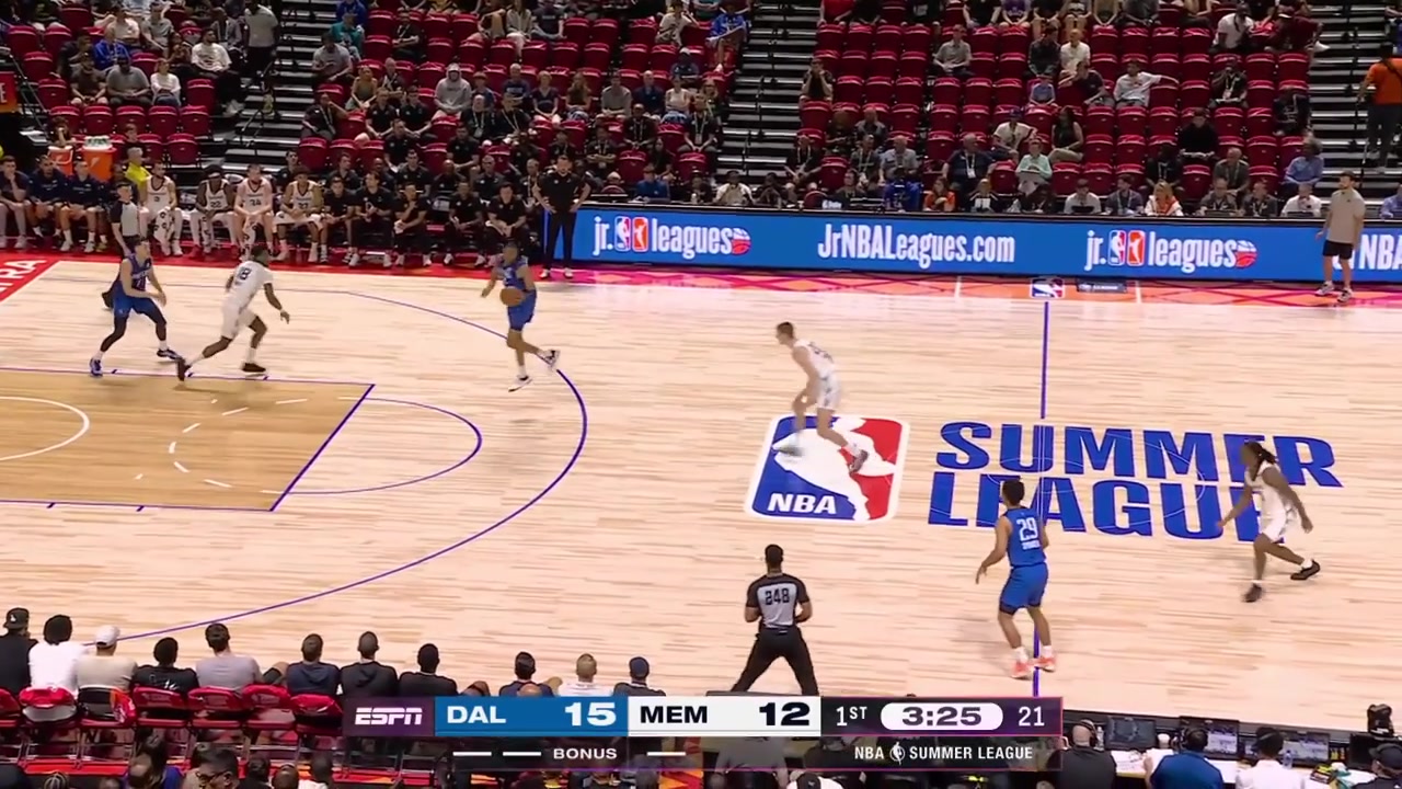Cedric Coward blocks the powerful two-handed dunk attempt by Kaodirichi Akobundu-Ehiogu at the rim with two hands with replays