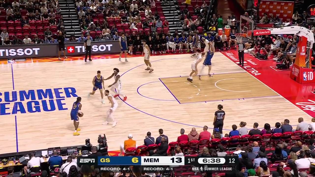 Lajae Jones with the step through to split the defense and then scores over the defender