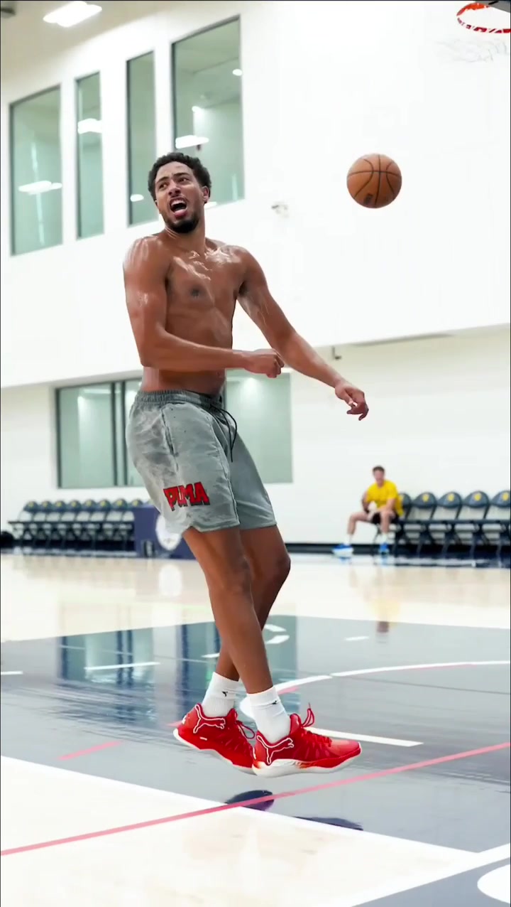 A year removed from injuring his Achilles in Game 7 of the NBA Finals Tyrese Haliburton pulls out the Eastbay