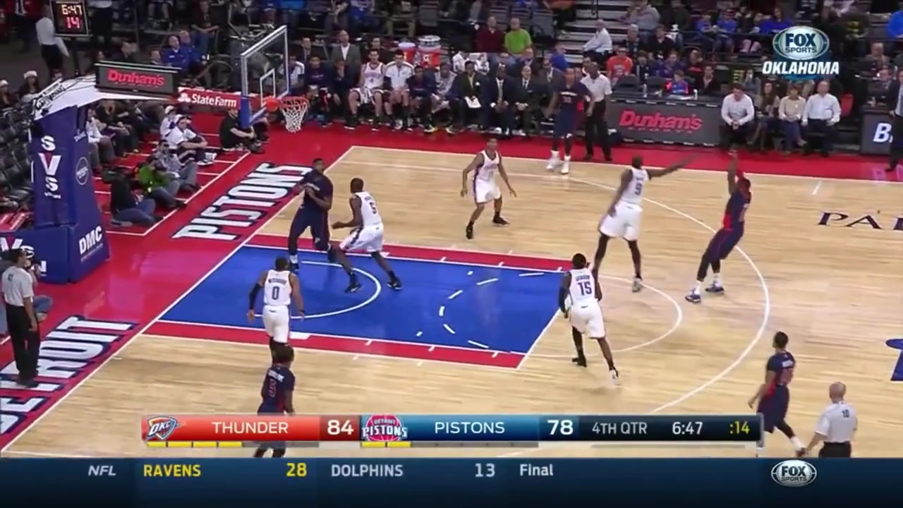 Russell Westbrook with the explosive dunk on Josh Smith with replays
