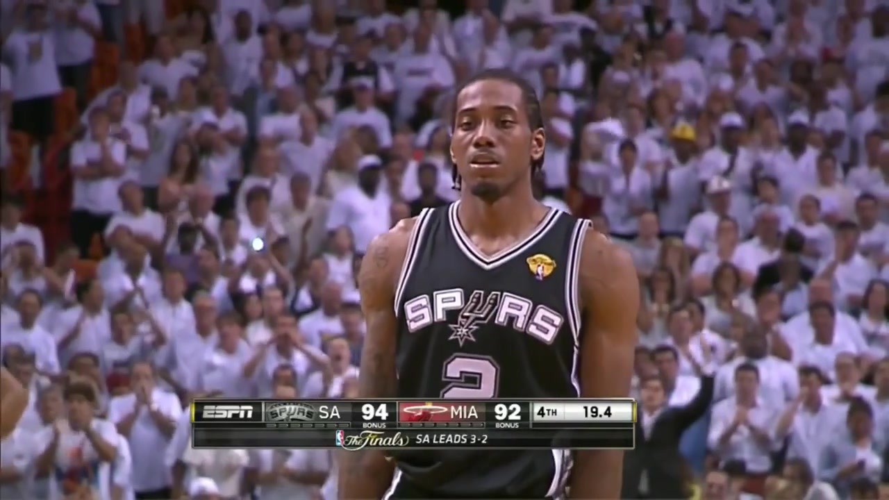 Ray Allen hits the iconic clutch game-tying 3 in Game 6 of the 2013 NBA Finals vs the Spurs off an offensive rebound by Chris Bosh with replays Tony Parker airballs the potential game-winner as he tries to draw a foul 6182013