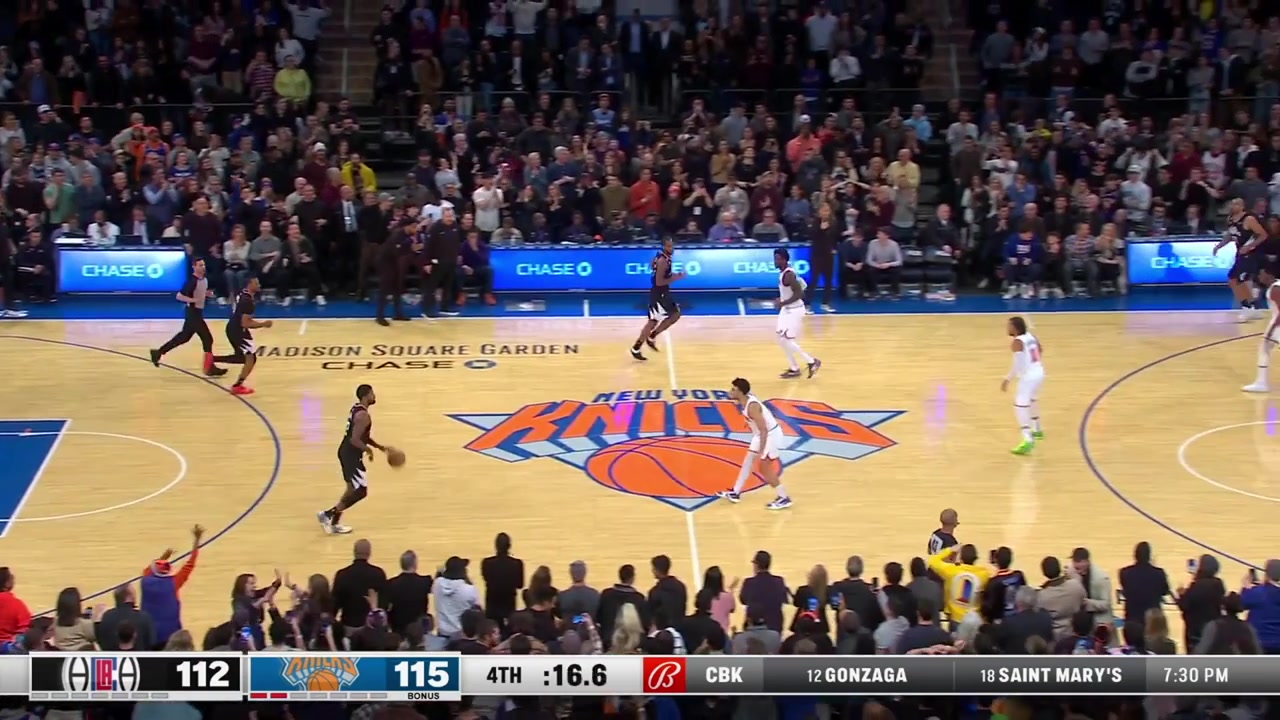 Nicolas Batum hits the game-tying buzzer-beater 3 over Isaiah Hartenstein to send the game to overtime vs the New York Knicks at MSG with replays Clippers commentary 242023