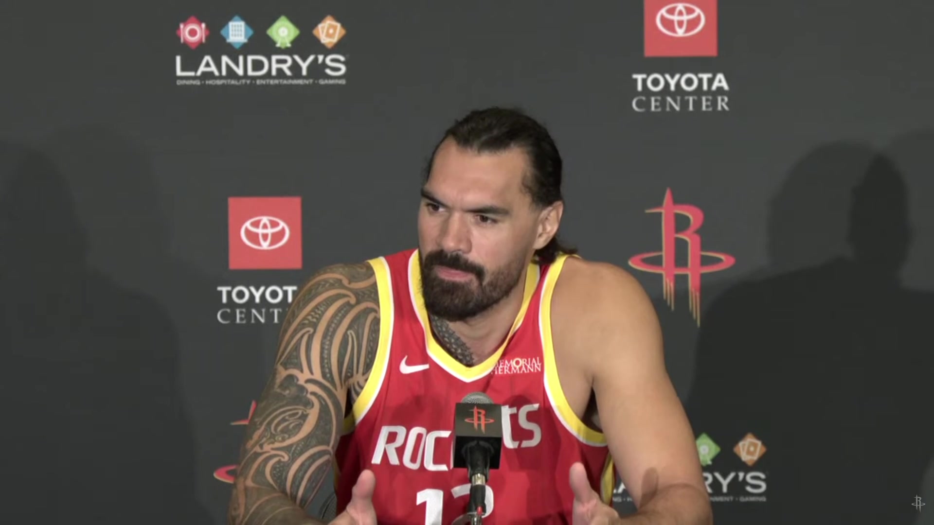 Steven Adams on the way the West evolved Oh okay The way you were asking I was like fuck what happened About the Rockets' young playersThey're a little bit older Not sure if they're smarter