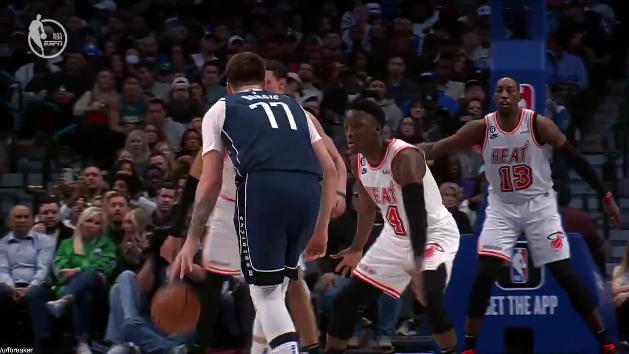 Luka Doncic hits his 5th triple then mocks the referee after th… - NBAclips