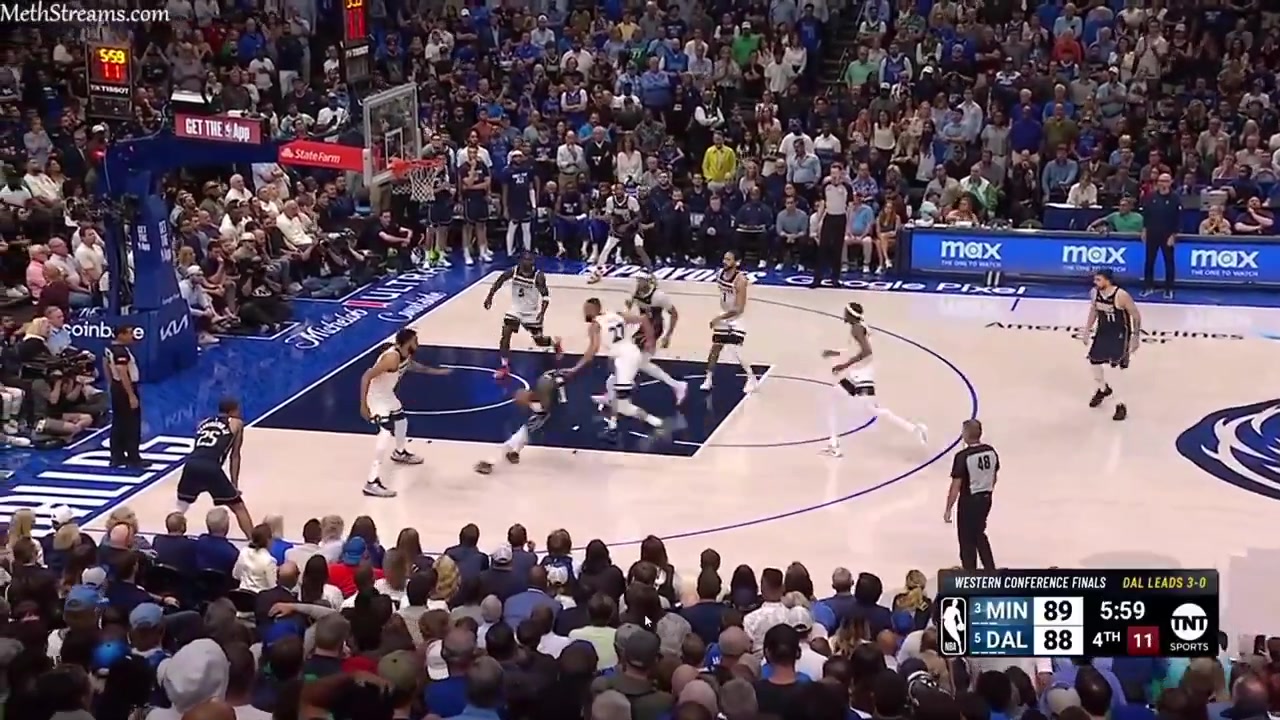 Kyrie attacks Gobert off the screen and hits the short jumper