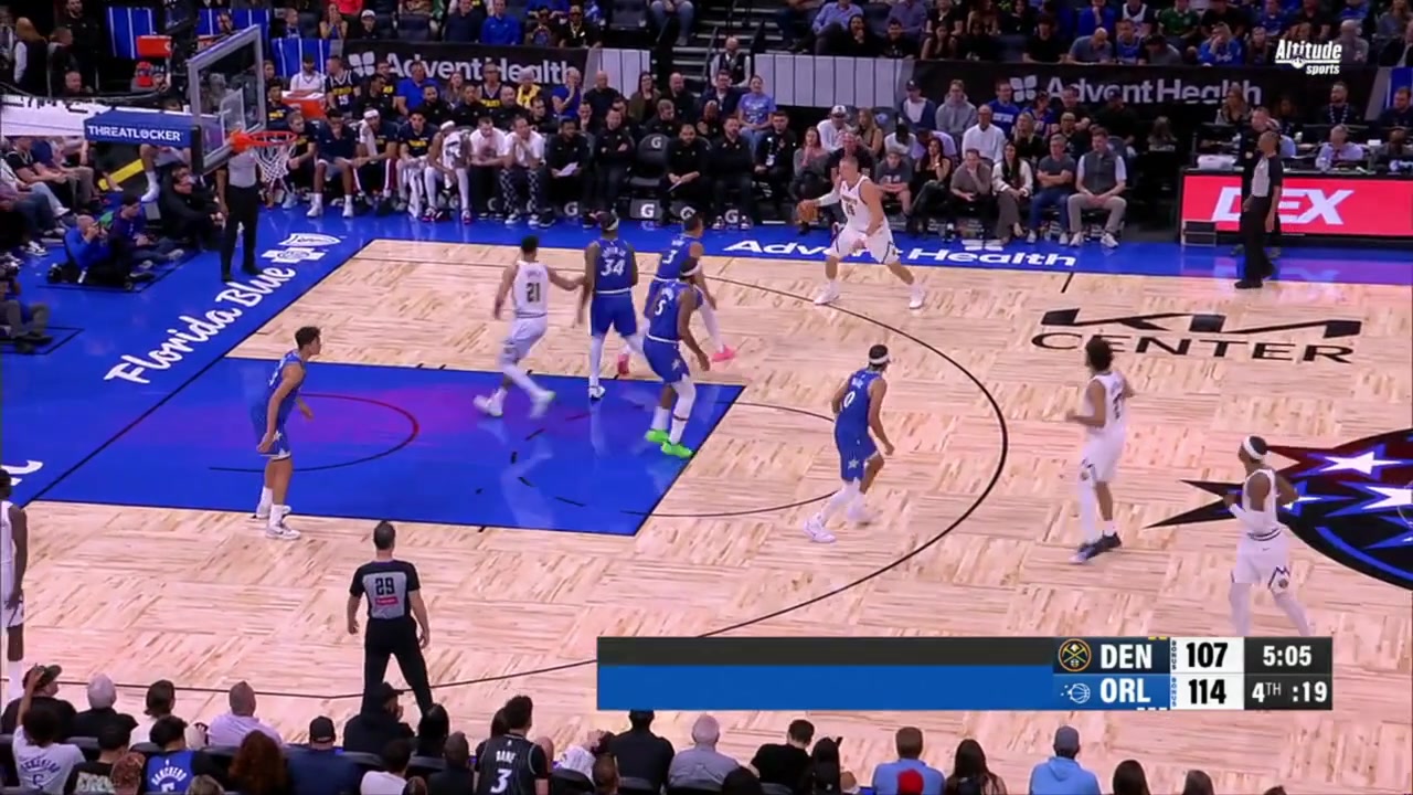 Nikola Joki spin and banks it in off the glass for the bucket He now has 25 points 17 rebounds and 10 assists