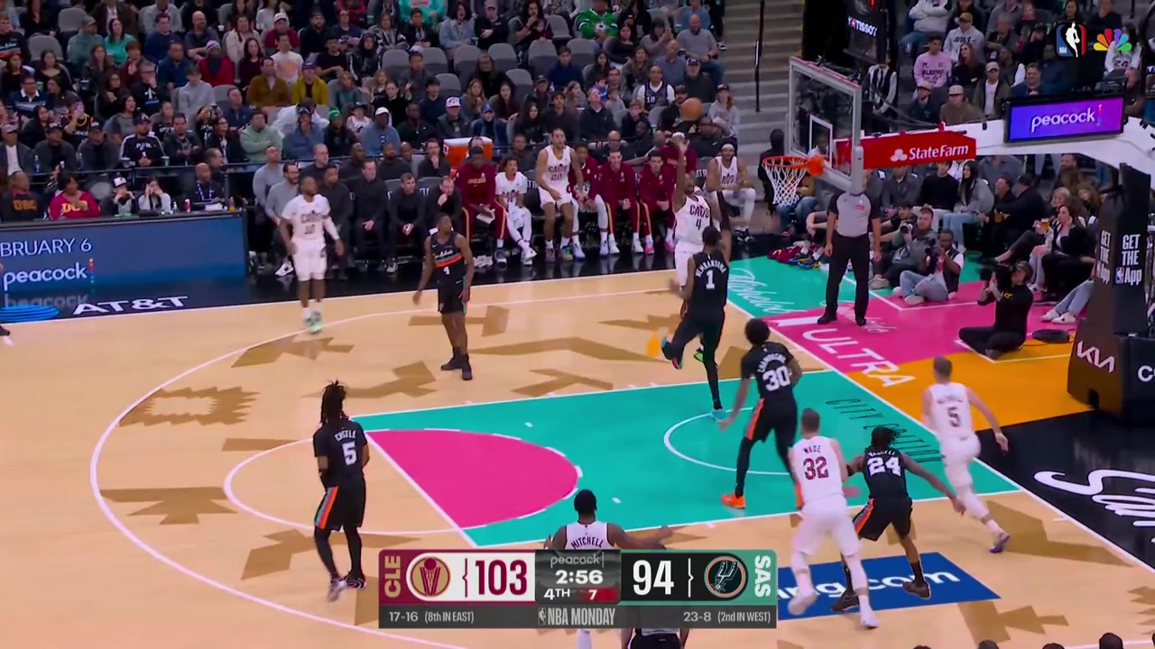 Mobley banks in the layup over Wemby