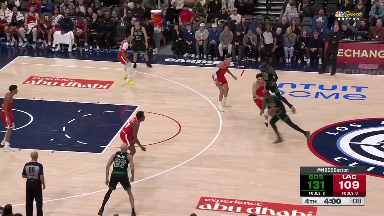 Jaylen Brown hits 50 points on the night with a tough lay up to end his night in the Intuit Dome