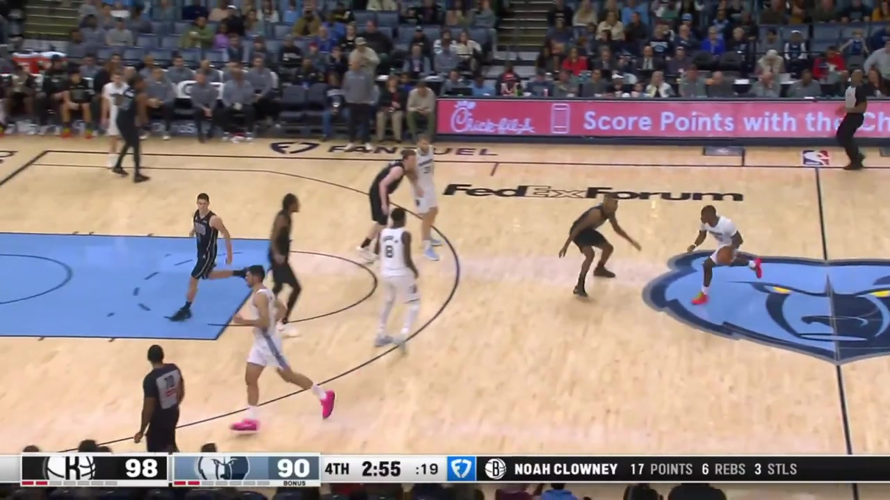 The Grizzlies with a 11-0 run in the clutch to take the lead with replays Cam Spencer with the deep 3 Cedric Coward with two big 3s and Santi Aldama with the 2