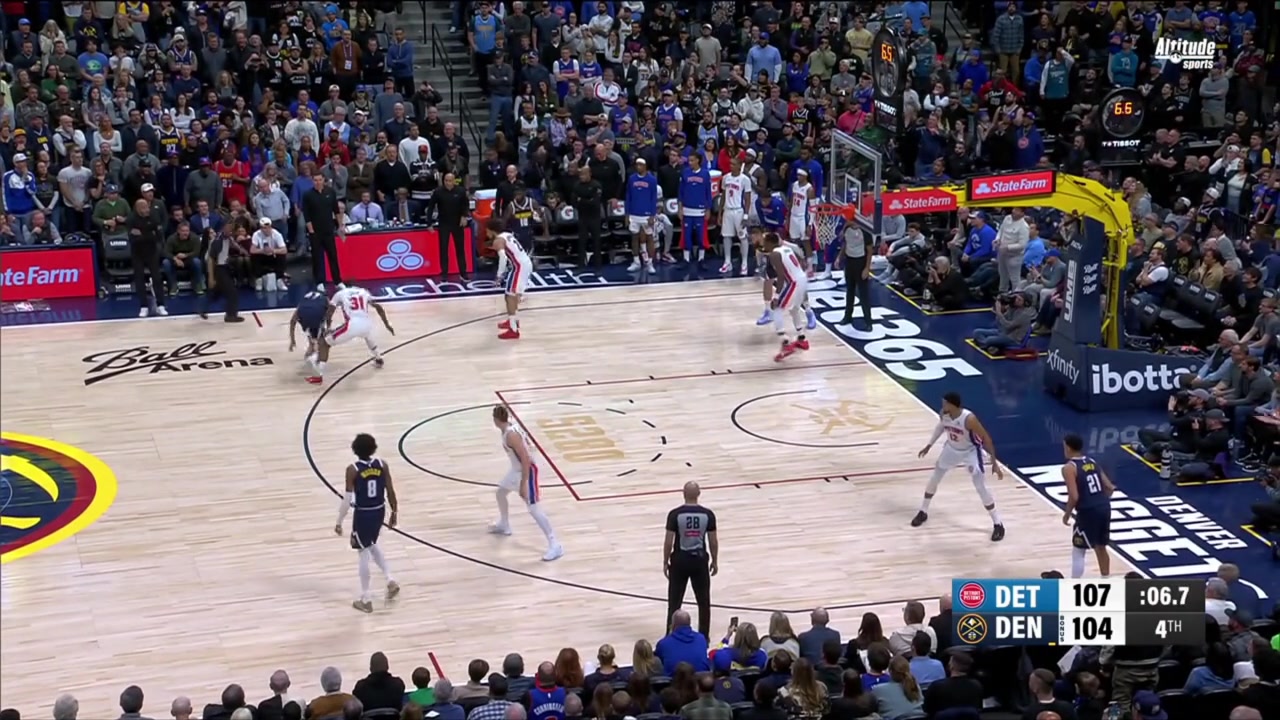 Jamal Murray was given three free throws on back-to-back offensive possessions six total with the game on the line but was unable to convert as the Detroit Pistons defeat the Denver Nuggets 109-107