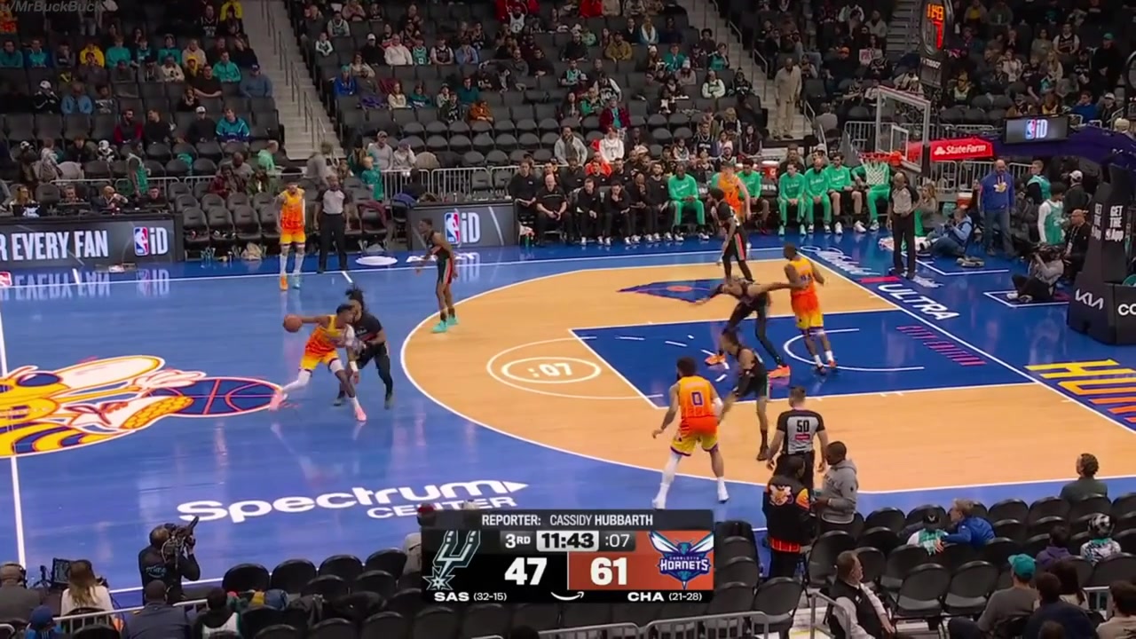 Brandon Miller with two circus shots to beat the shot clock in the 3rd quarter with replays