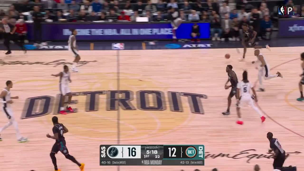 Ronald Holland II drives for the And-1 layup on Devin Vassell Paul Reed blocks Stephon Castle and Holland scores the ultra aggressive And-1 on Luke Kornet with replays