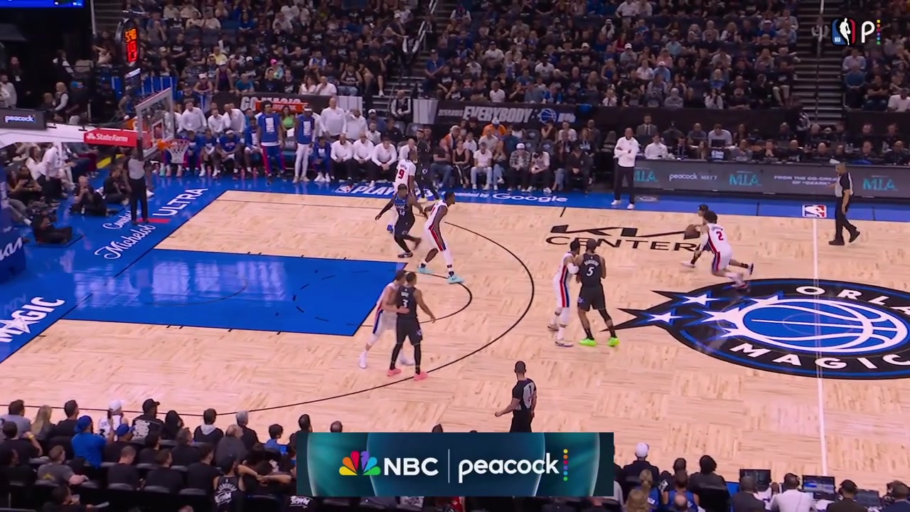 Anthony Black scores the And-1 on Jalen Duren but the Pistons successfully challenge the foul call as Wendell Carter Jr hooks Duren prior to with replays No basket and the foul is on Carter Jr instead