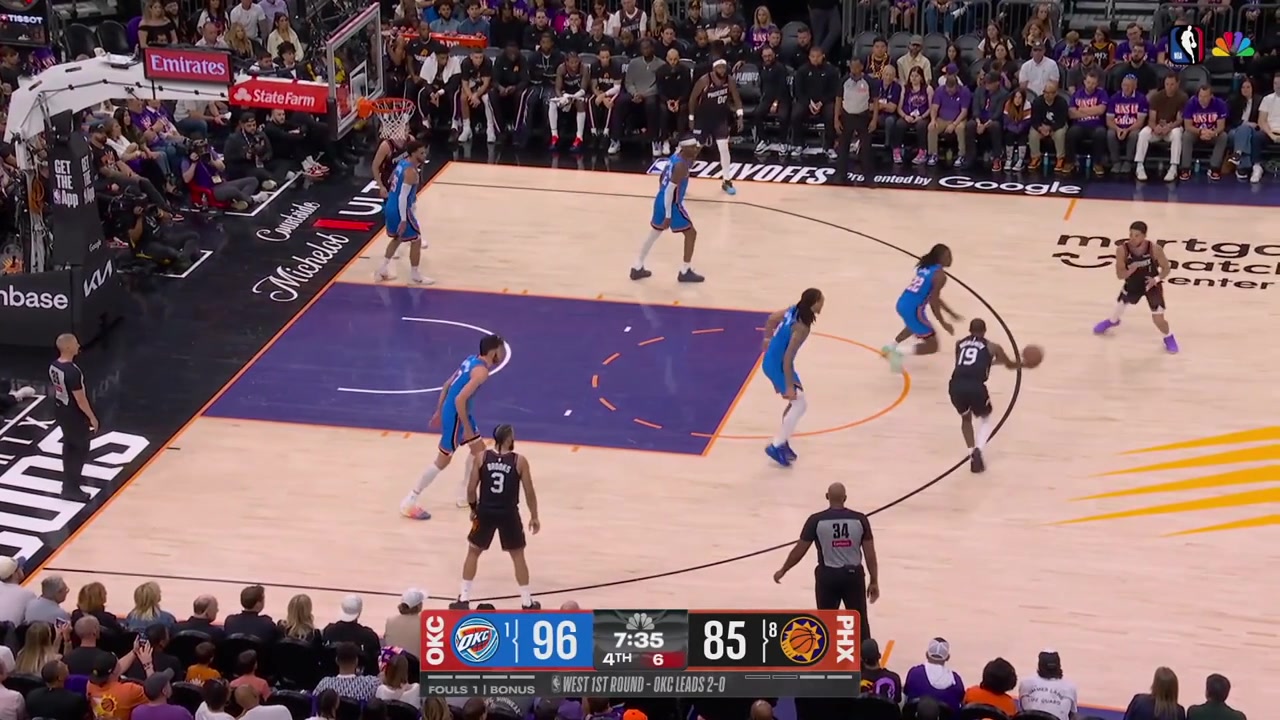 Shai Gilgeous-Alexander picks the bad pass from Devin Booker and finishes the fastbreak layup on Booker gets fired up telling his bench I don't need thatThen strips Booker in mid-court and finishes with the fastbreak dunk and then scores the long turnaround jumper over Brooks