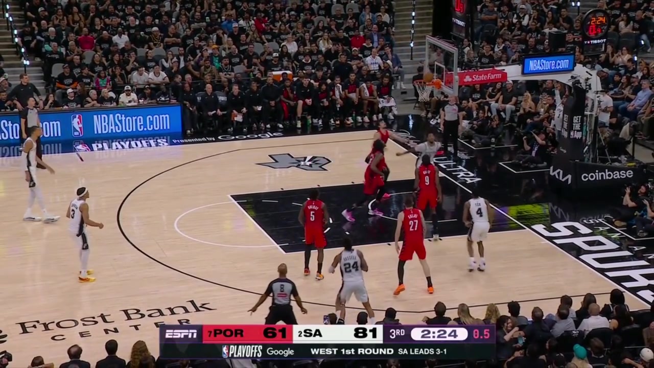 Wemby spins his way to the paint scores off the glass for the and-1
