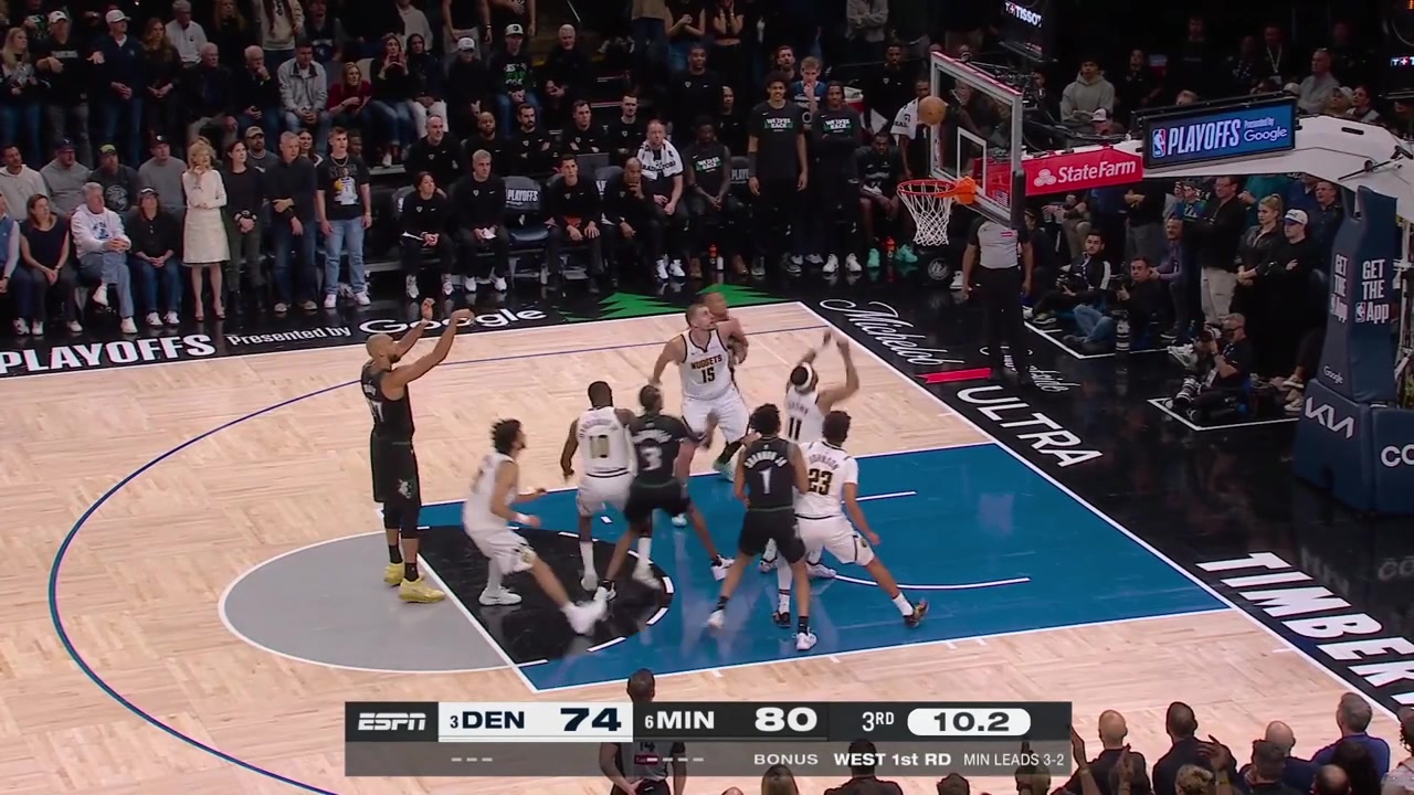 Rudy Gobert misses the free throw Jaylen Clark hustles and recovers the ball and Jaden McDaniels scores 20 points
