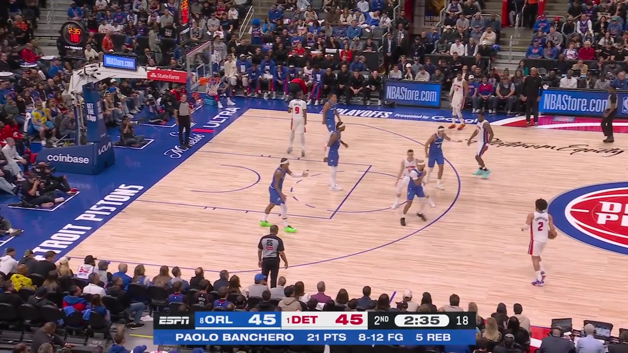 Tobias Harris hits the 3-pointer and then scores the And-1 to give him 14 points with replays