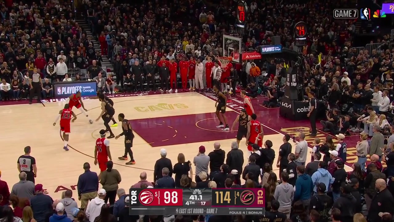 Jarrett Allen fouls Ja'Kobe Walter in garbage time RJ Barrett and Allen then having some words Donovan Mitchell joins the conversation with replaysUpon official review the foul on Allen was upgraded to a flagrant-1 and Mitchell amp Barrett received a tech each