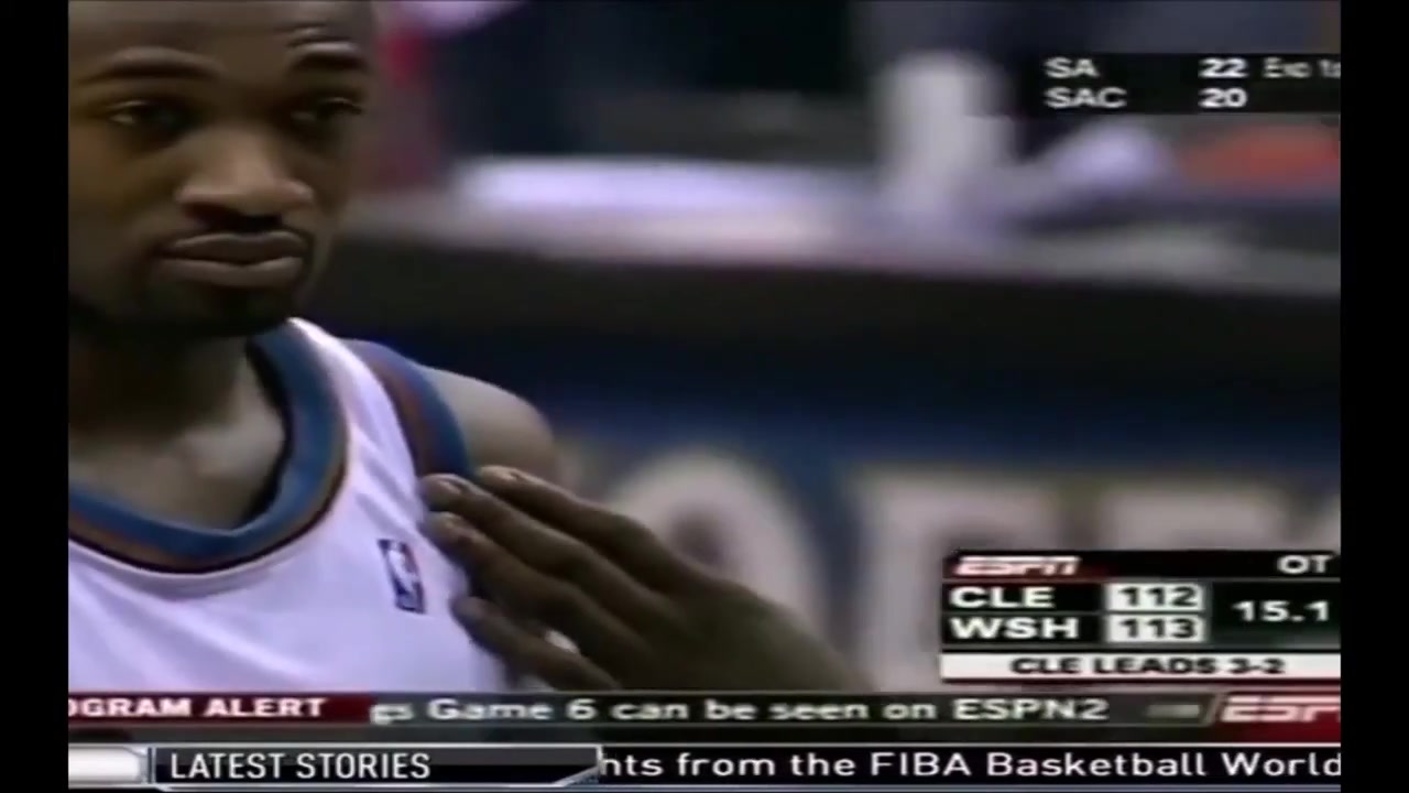 20 Years Ago Today LeBron psyches out Gilbert Arenas at the FT line Arenas misses both FT Damon Jones hits the GW and LeBron wins his first ever playoff series