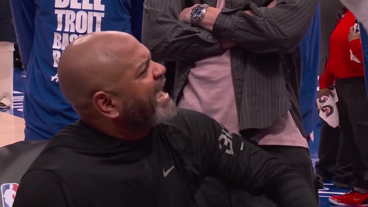 JB Bickerstaff to Jalen Duren during a time out Ain't no way Donovan Mitchell gets the rebound over you