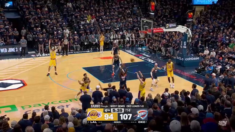 Austin Reaves draws the 3 point foul