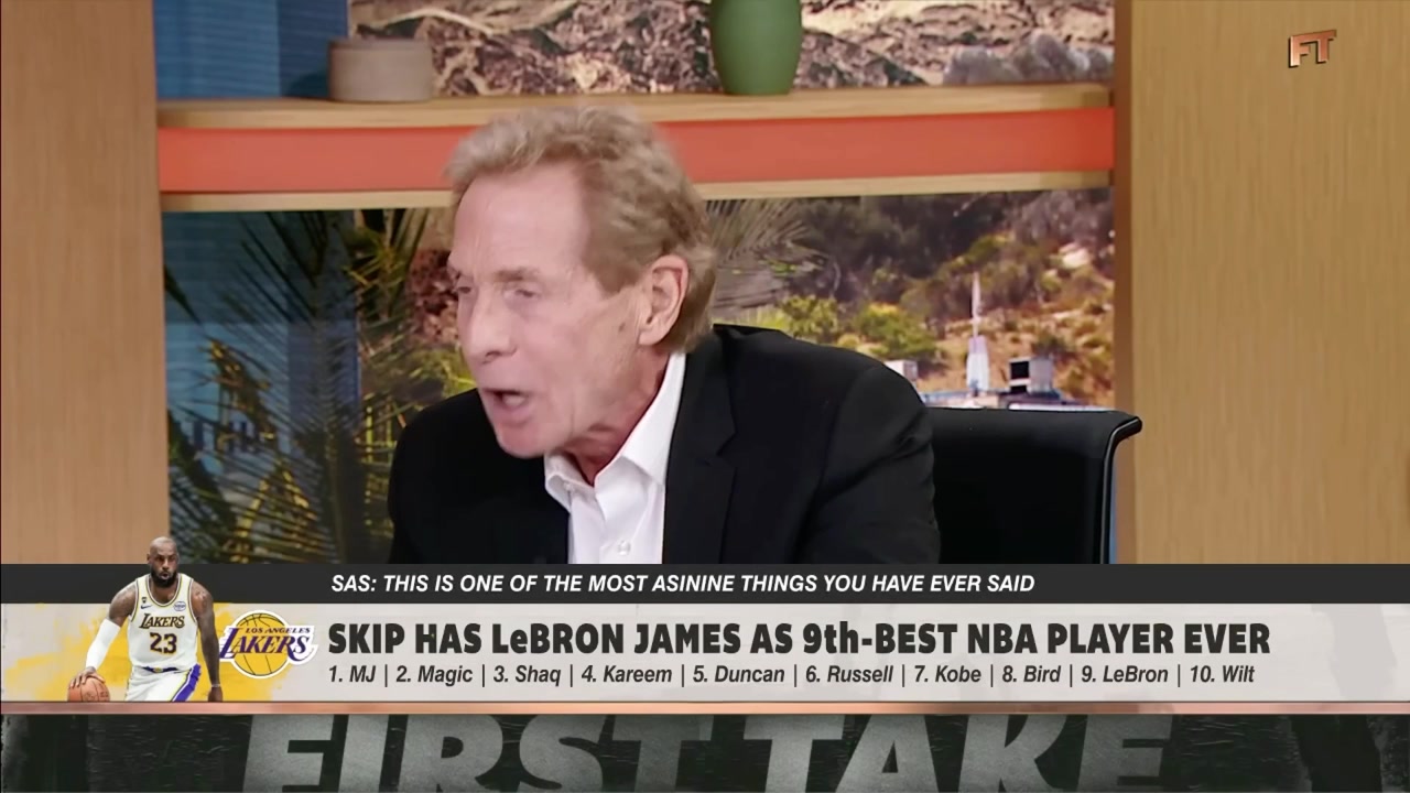 Skip Bayless Returns to First Take Immediately ranks LeBrick James 9th All-Time