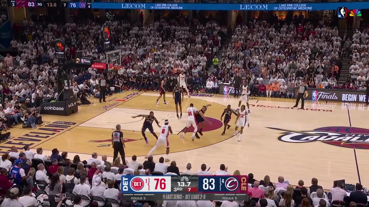 Tobias Harris scores the And-1 jumper upon official review converts the free throwCaris LeVert intercepts the inbound pass by Jaylon Tyson Paul Reed misses the shot and Tobias with the putback to end the 3rd quarter cutting the Cavaliers' lead to just 2 with a replay