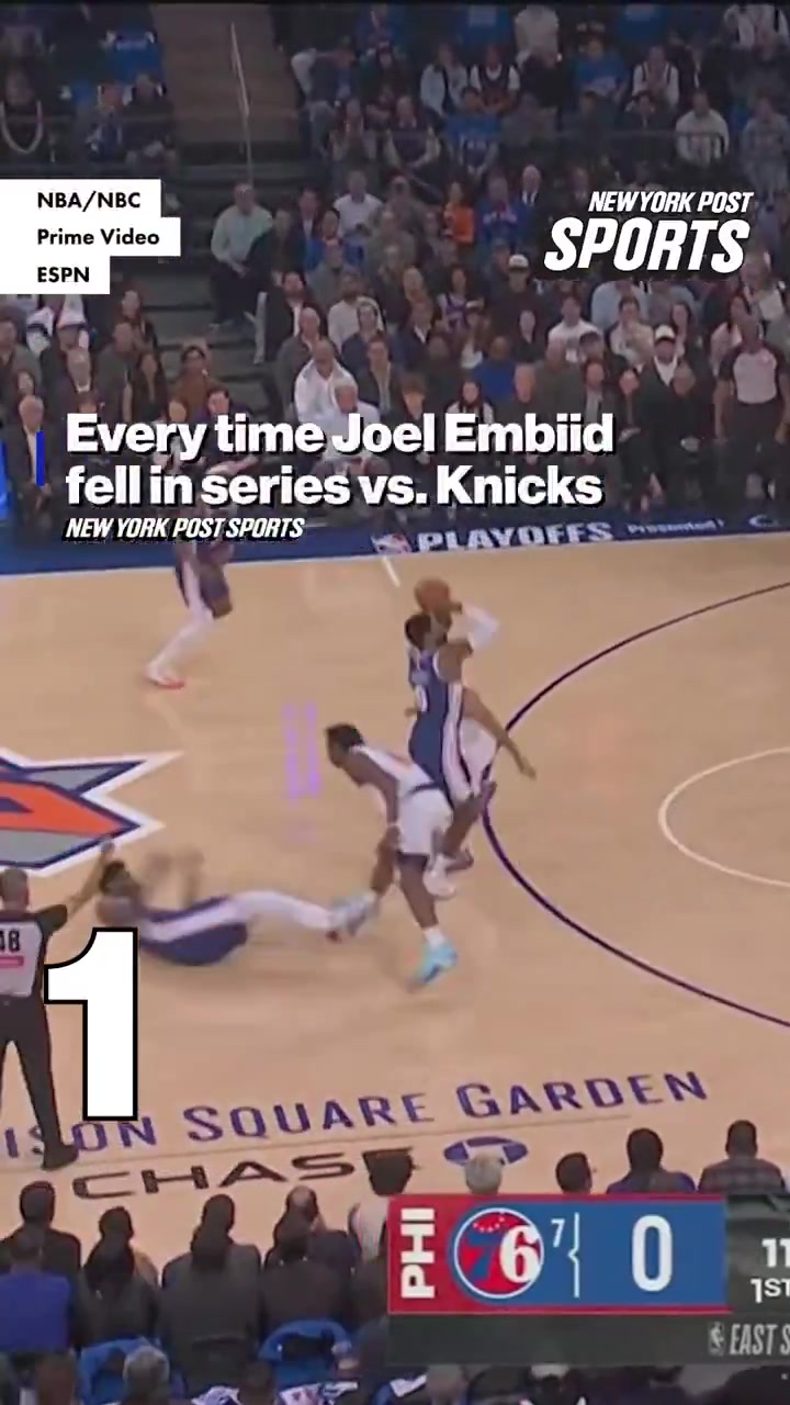 NY Post All 21 times Joel Embiid fell to the ground in the 3 Knicks playoff games