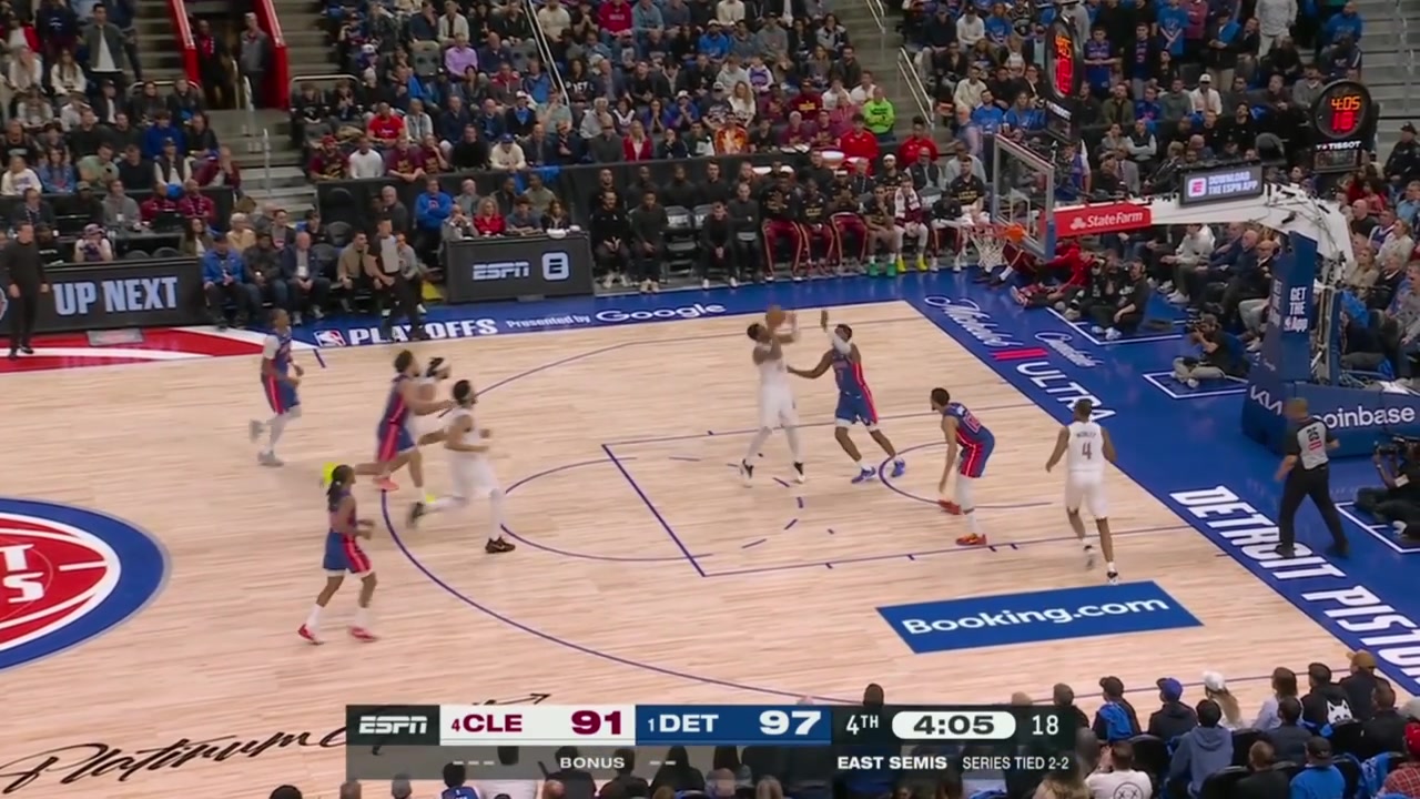Paul Reed gets his hand on Donovan Mitchell's shot gets it out to Daniss Jenkins who has the and-1 over Harden