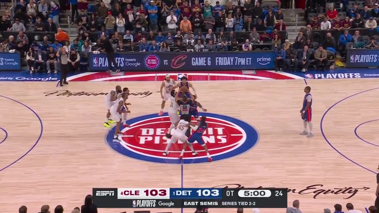 All the possessions in overtime - Detroit Pistons vs Cleveland Cavaliers - Game 5 - Eastern Semifinals - 2026 NBA Playoffs - 51326The Cavaliers win Game 5 and go up 3-2 in the series