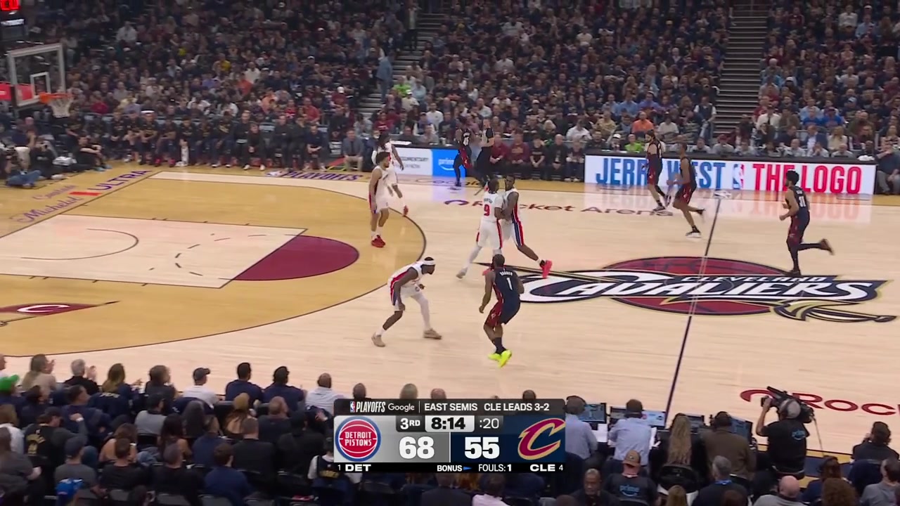 James Harden turns around and hits the step back jumper with a replay