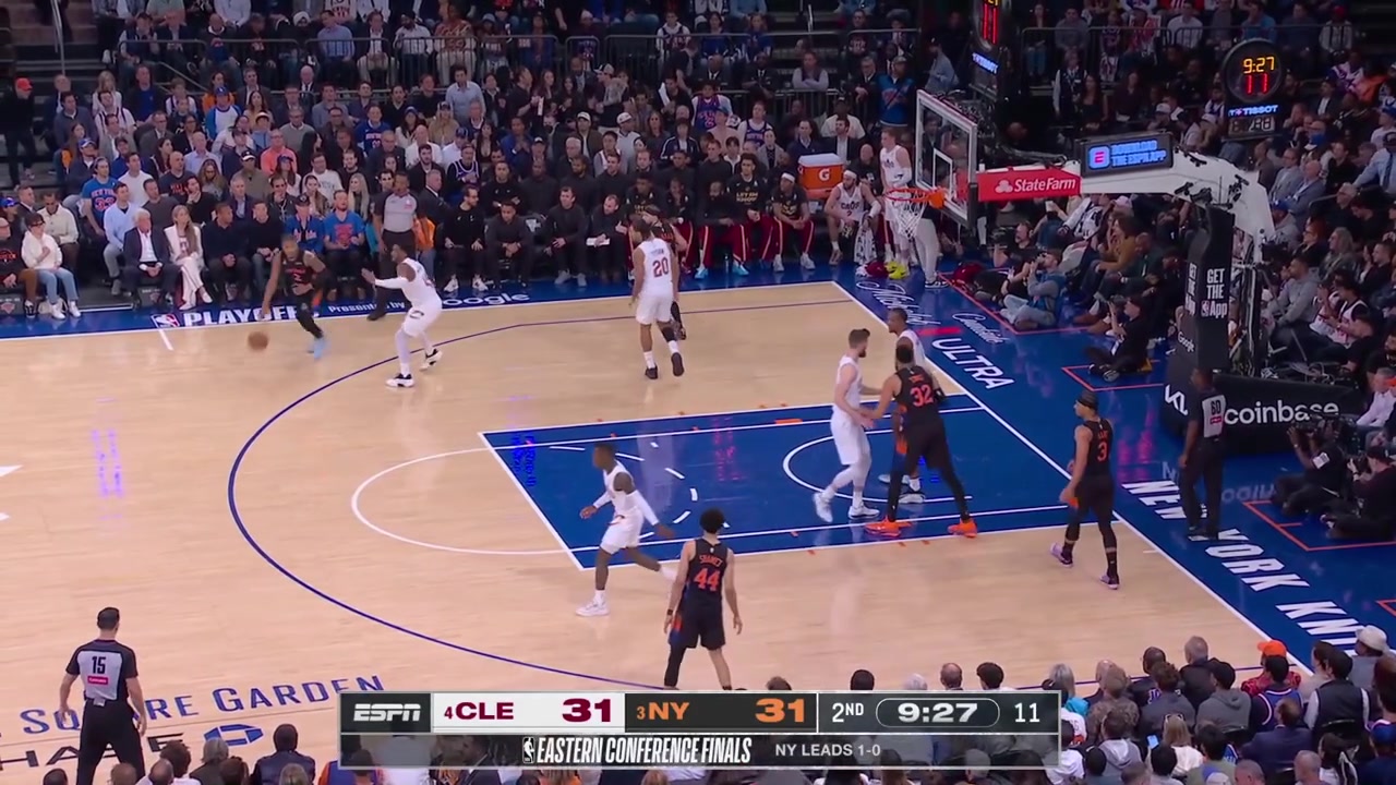 Donovan Mitchell gets called for the foul after he cleanly blocks the 3-point attempt by Miles McBride Richard Jefferson That's as clean as my bald head The Cavaliers' challenge was successful and the call was overturned to a no-call