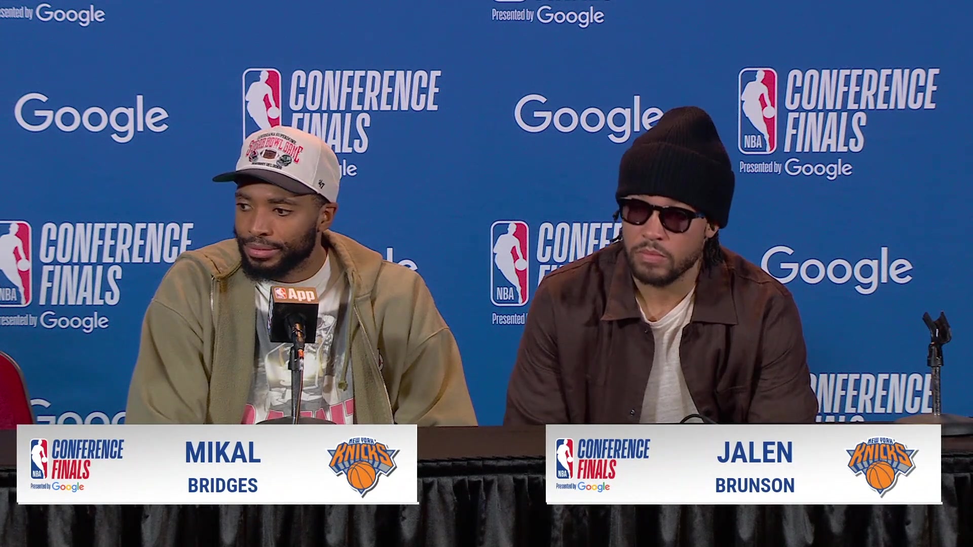 A reporter asks Jalen Brunson since he is considered 'The King of New York' if he wants to address the NYPD to reconsider their call after they cancelled a watch party in New YorkBrunson wisefully avoids answering the question