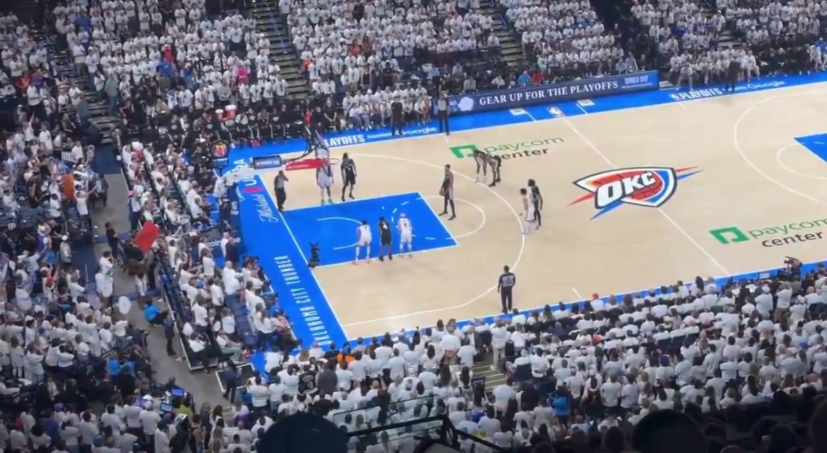 OKC Thunder fans returning the favor and chanting flopper at Wembanyama at the free throw line