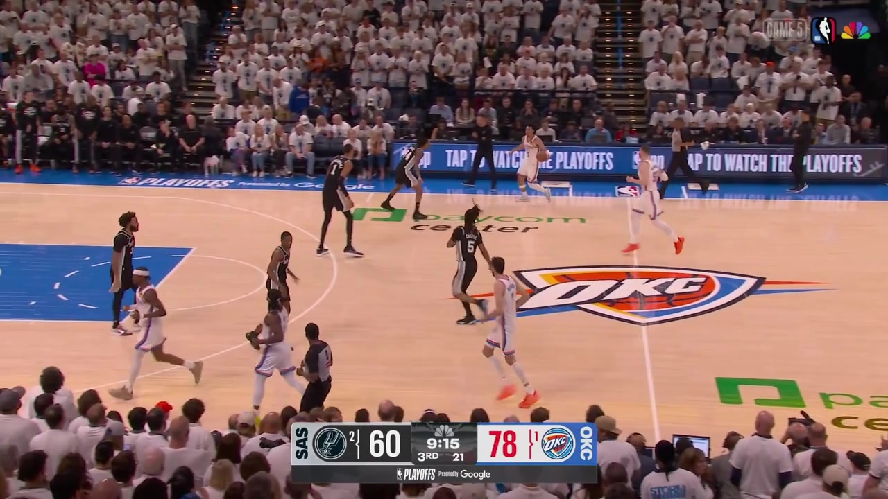 Jared McCain hits two step back jumpers and a deep 3 to put the Thunder up by 20 points with a replay