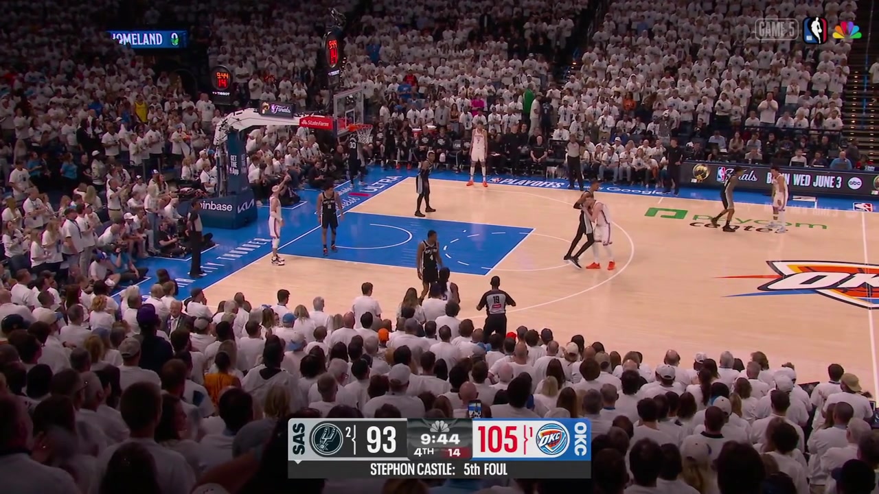 Victor Wembanyama strips Isaiah Hartenstein and Hartenstein slightly pulls him on the fastbreakWembanyama misses the alley-oop and Devin Vassell misses the corner 3 as the Spurs continue to struggle offensively