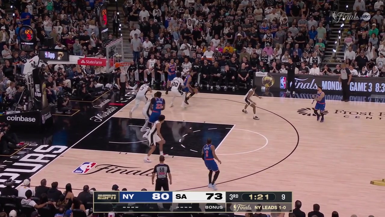 Mikal Bridges hits the fadeaway jumper to give him 20 points in the gameHe is 88 from the field 44 from 3 after starting 01