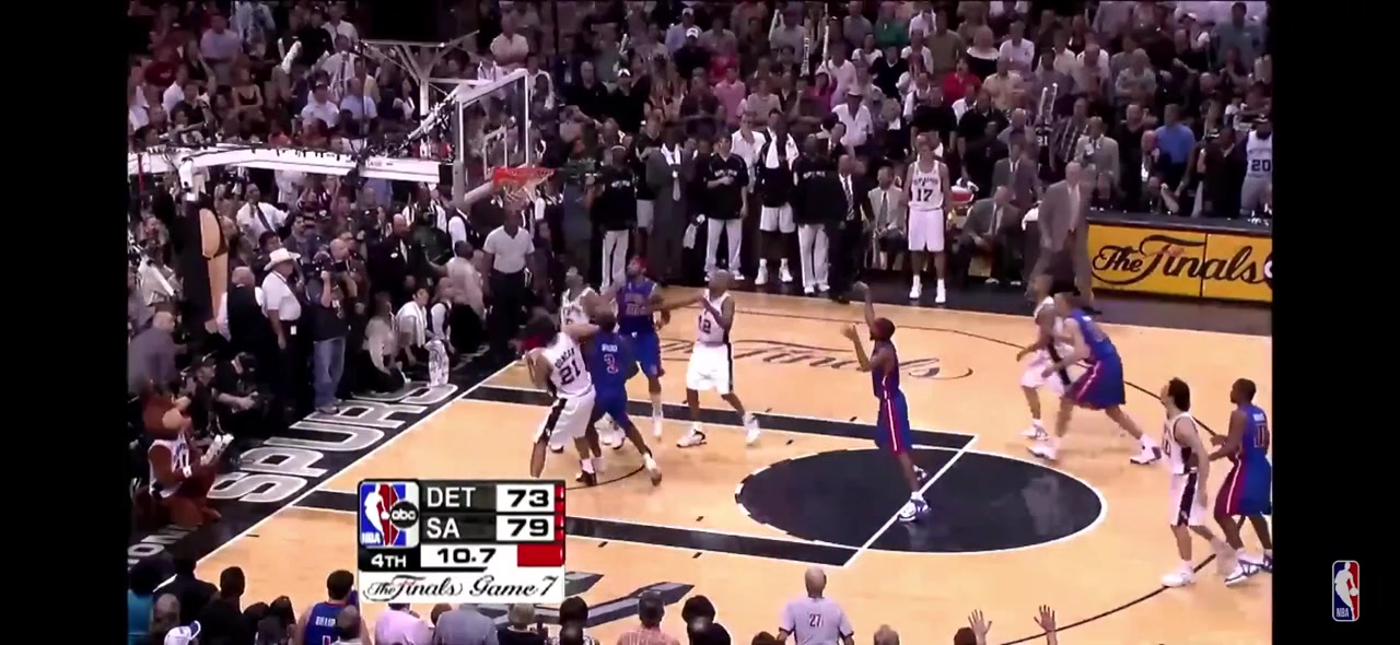 Manu Ginobili in Game 7 of the Finals passes on a wide open Layup and instead dribbles the ball out to get free throws and close out the game in the final moments