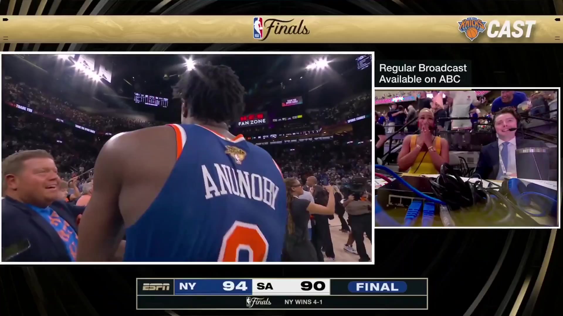 The Knicks' play-by-play radio announcer Tyler Murray after the Knicks won a title They'll be forever remembered as the team that proved no lead is too big and no guard is too small