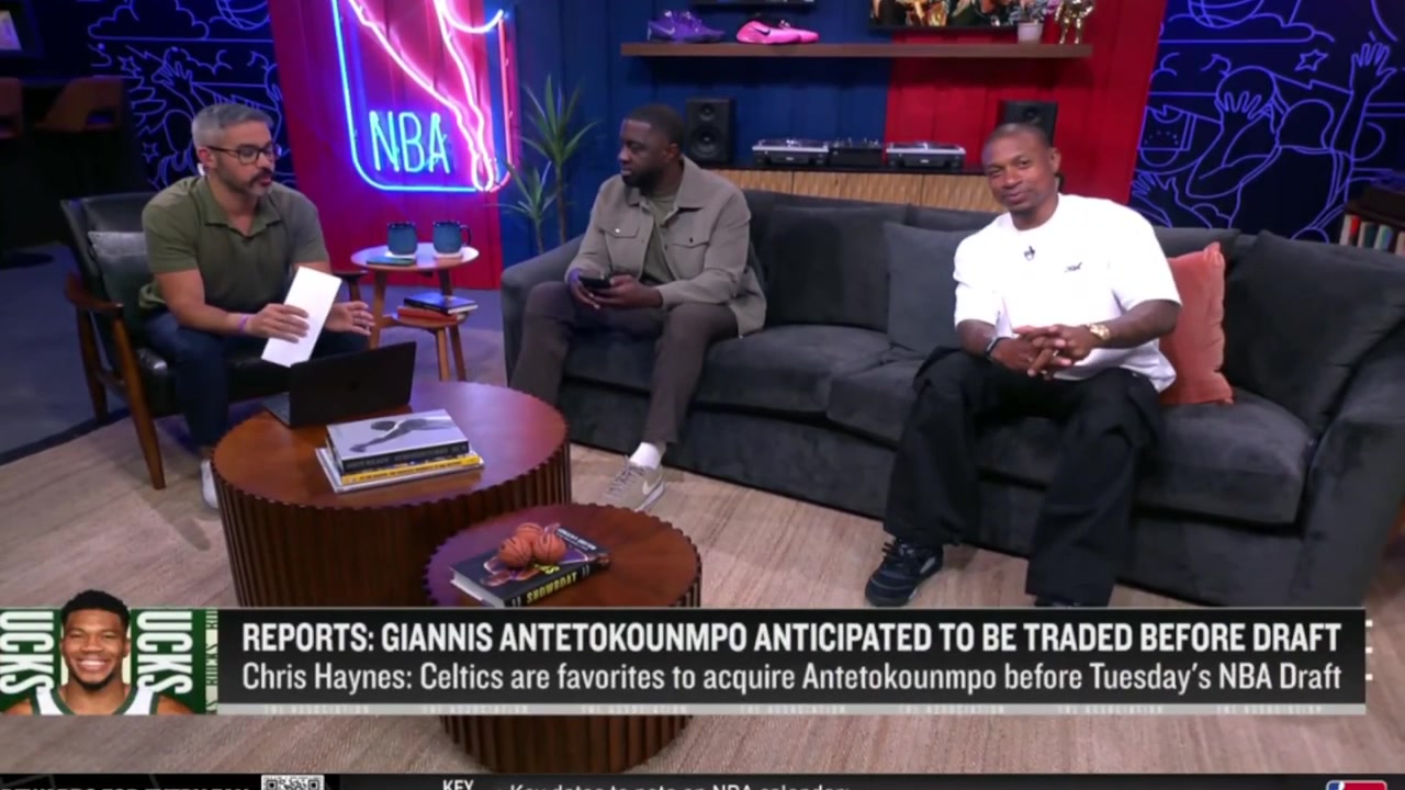 Latest intel on the Giannis Antetokounmpo trade saga per Chris Haynes Right now Im hearing the Boston Celtics not the Miami heat are the favorites to land Giannis in a trade