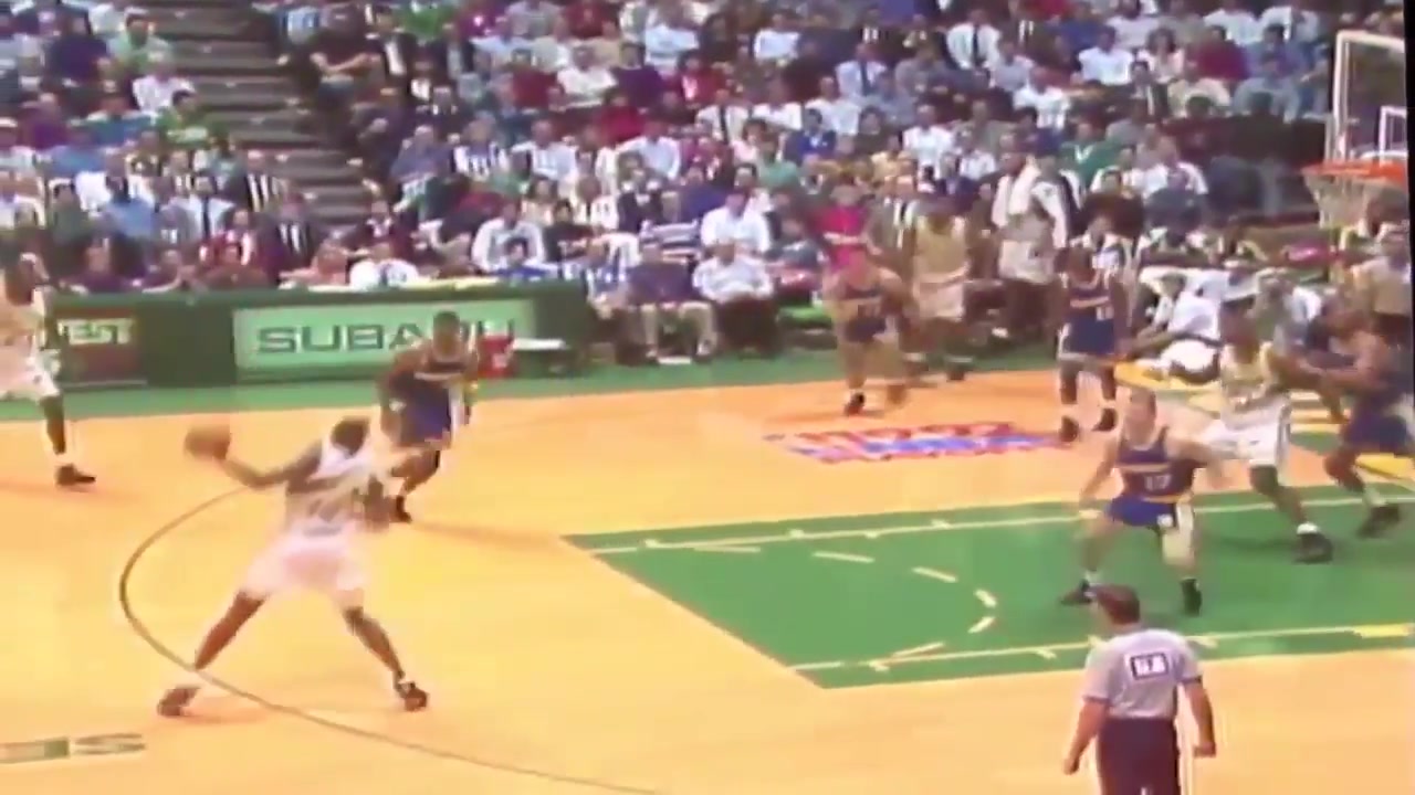 Shawn Kemp Dunks on Alton Lister and Destroys Him